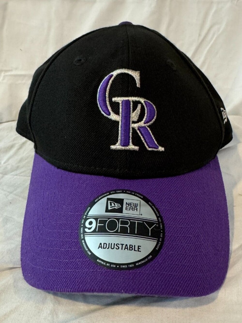 New Era 9FORTY Colorado Rockies Hat Black Purple MLB Adjustable Strapback Cap